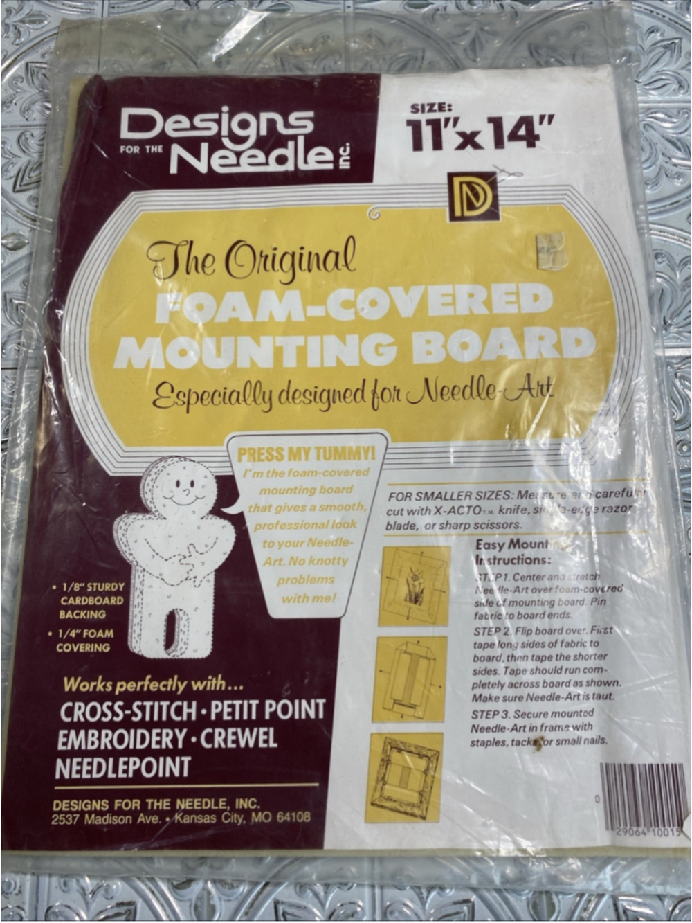 Designs For The Needle Vintage 11x14 Foam Art Mounting Board Cross Stitch NWT